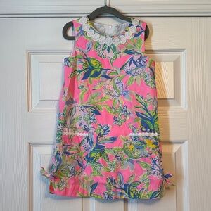 Lilly Pulitzer Classic Shift Dress, Pink and Green Floral Kids